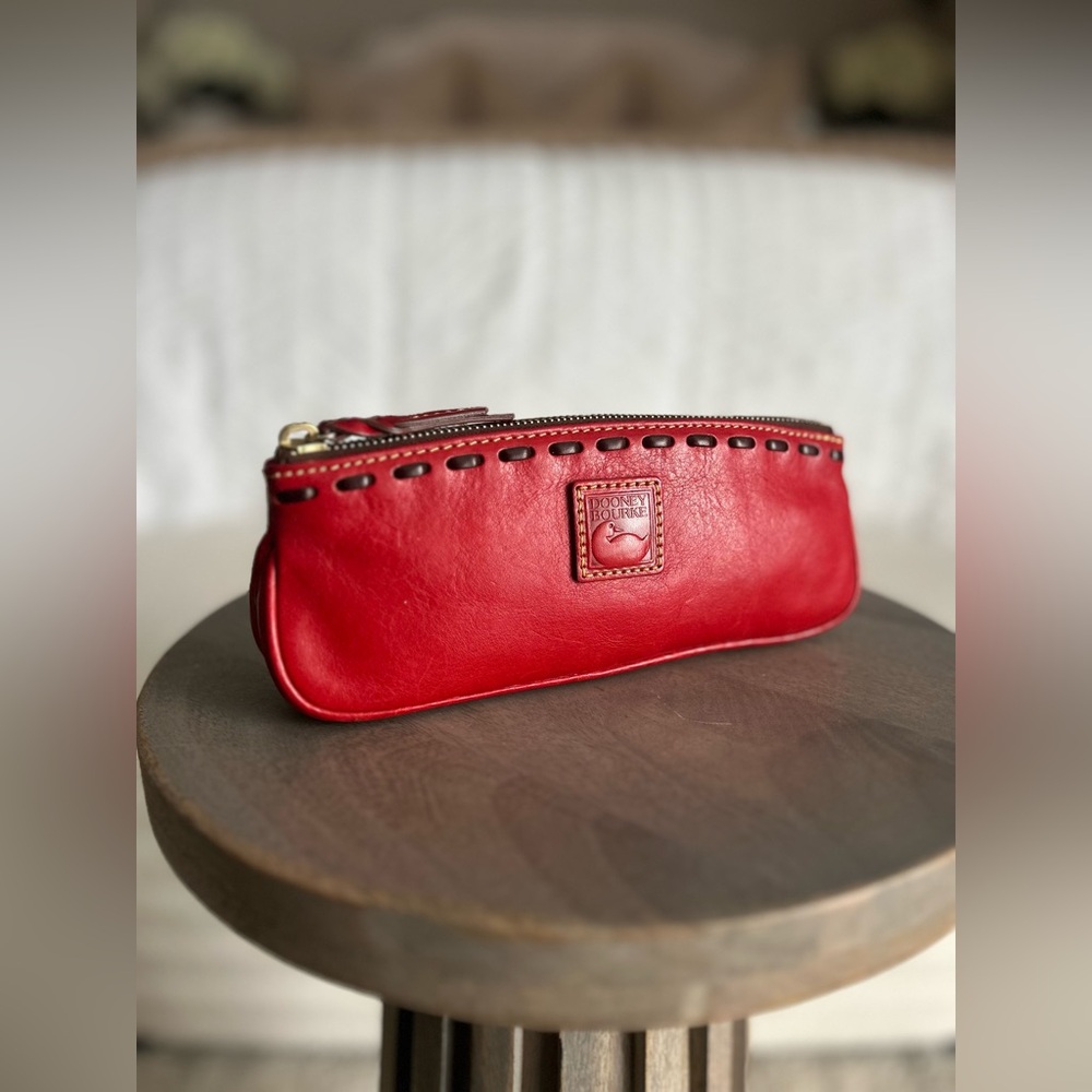 Vintage Dooney and Bourke Florentine Cosmetic Case in RED rare!